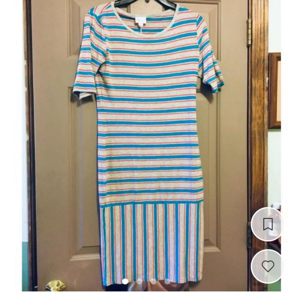 Grey Striped Lularoe Dress